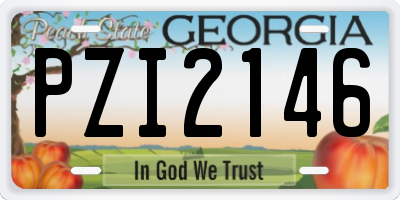 GA license plate PZI2146