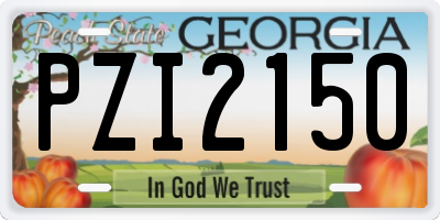 GA license plate PZI2150
