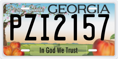GA license plate PZI2157