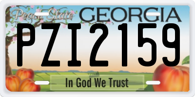 GA license plate PZI2159
