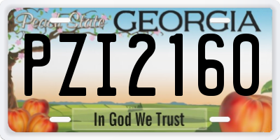 GA license plate PZI2160