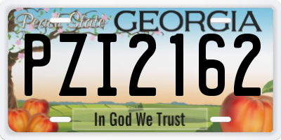 GA license plate PZI2162