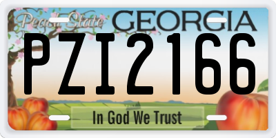 GA license plate PZI2166