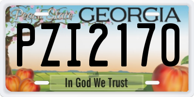 GA license plate PZI2170