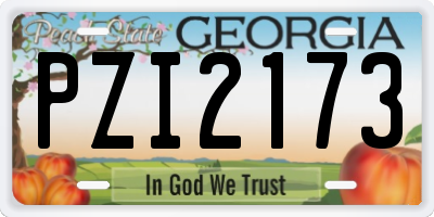 GA license plate PZI2173