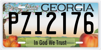 GA license plate PZI2176