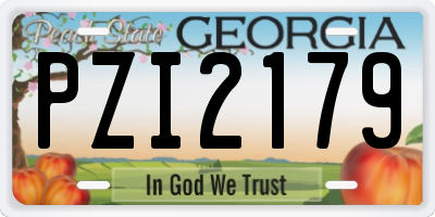 GA license plate PZI2179