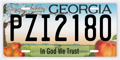 GA license plate PZI2180