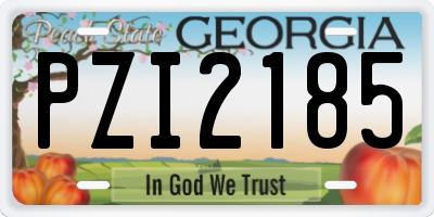 GA license plate PZI2185