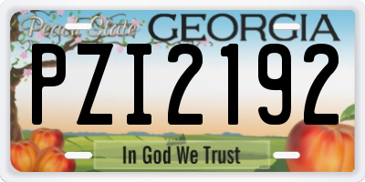GA license plate PZI2192