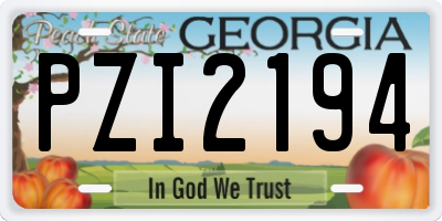 GA license plate PZI2194