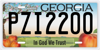 GA license plate PZI2200
