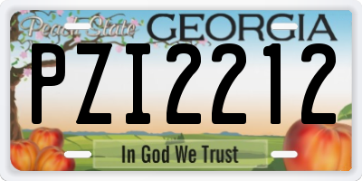 GA license plate PZI2212