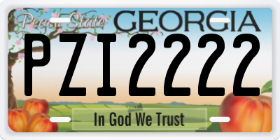GA license plate PZI2222