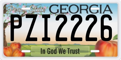 GA license plate PZI2226