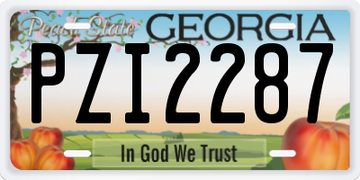 GA license plate PZI2287
