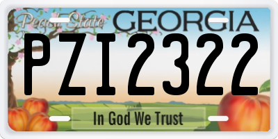 GA license plate PZI2322