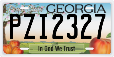 GA license plate PZI2327