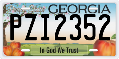 GA license plate PZI2352