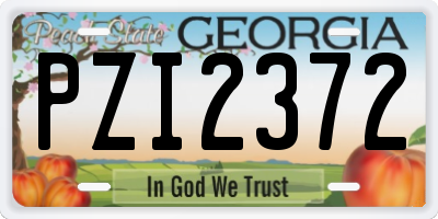 GA license plate PZI2372