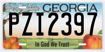 GA license plate PZI2397