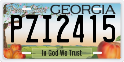GA license plate PZI2415