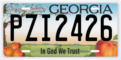 GA license plate PZI2426