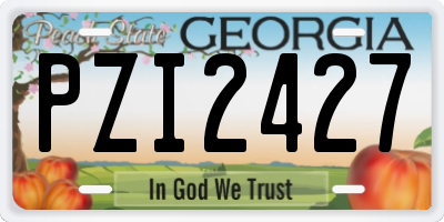 GA license plate PZI2427