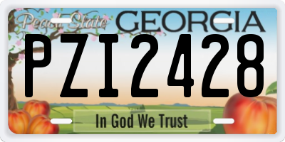 GA license plate PZI2428
