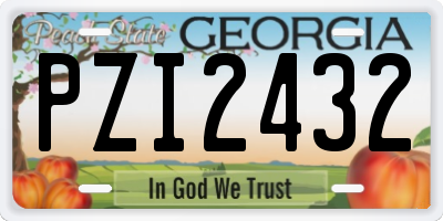 GA license plate PZI2432