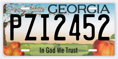 GA license plate PZI2452