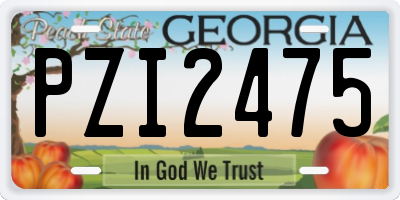 GA license plate PZI2475