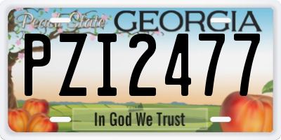 GA license plate PZI2477