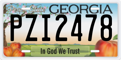 GA license plate PZI2478