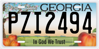 GA license plate PZI2494