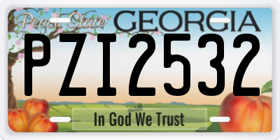GA license plate PZI2532