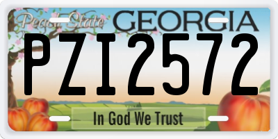 GA license plate PZI2572