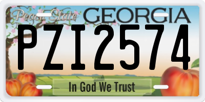 GA license plate PZI2574