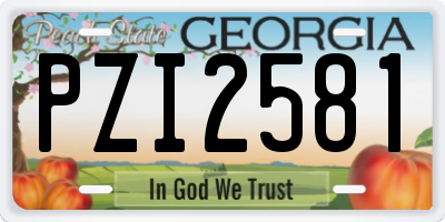 GA license plate PZI2581