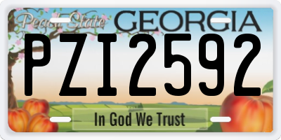 GA license plate PZI2592