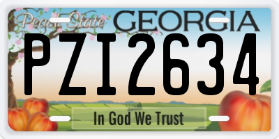 GA license plate PZI2634