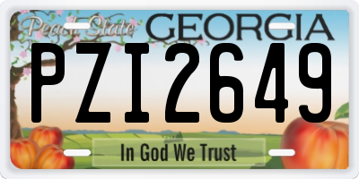 GA license plate PZI2649