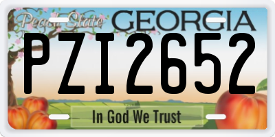 GA license plate PZI2652