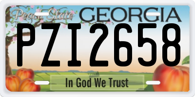 GA license plate PZI2658