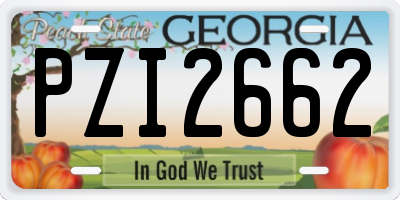 GA license plate PZI2662
