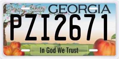 GA license plate PZI2671