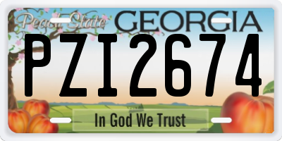 GA license plate PZI2674