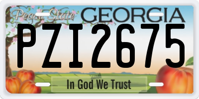 GA license plate PZI2675