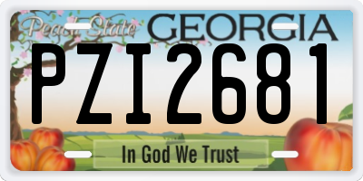 GA license plate PZI2681