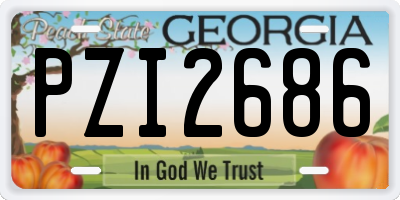 GA license plate PZI2686